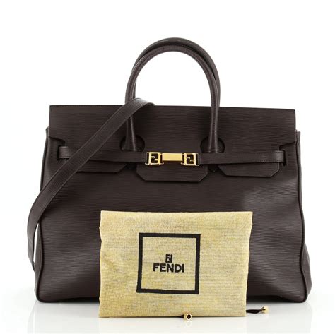 fendi leather bag vintage|Fendi leather tote bag.